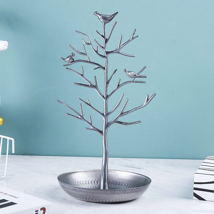 Arbre à Bijoux Métal Oiseaux - Rangement Élégant