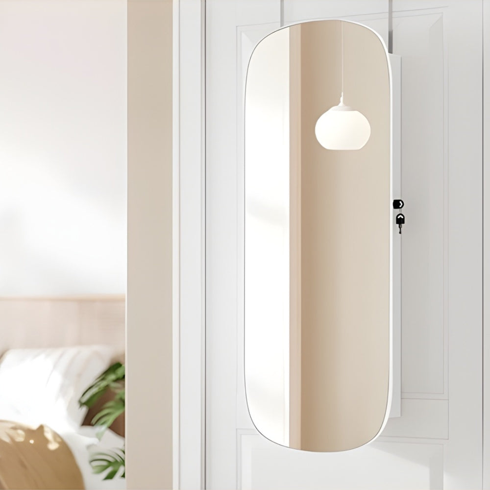 Armoire à Bijoux Mural LED avec Miroir