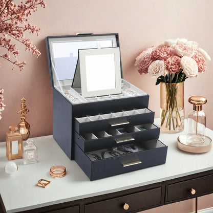 Boîte à Bijoux Moderne avec Miroir et Rangement