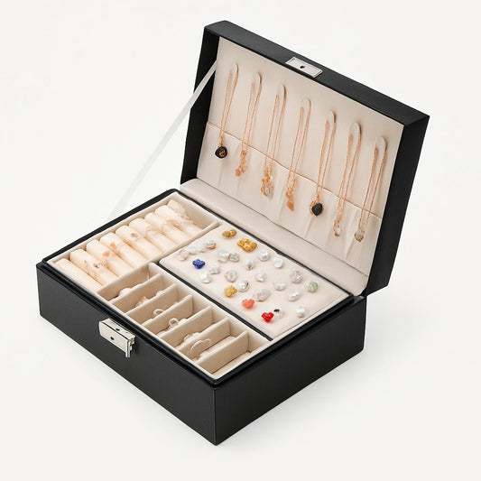 Boîte à Bijoux en Cuir pour Rangement