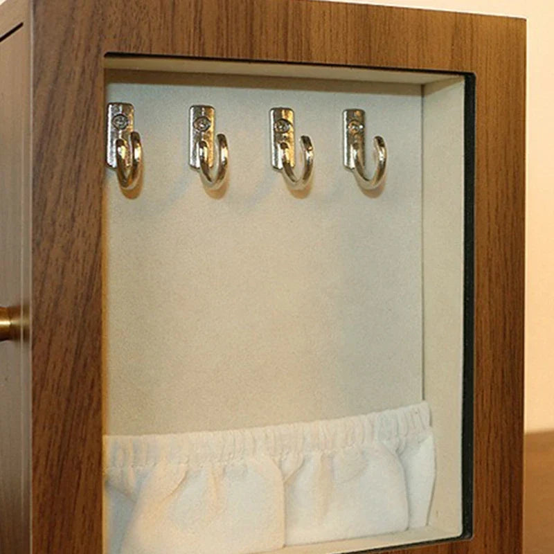 Boîte à Bijoux Bois avec Vitre et Tiroirs
