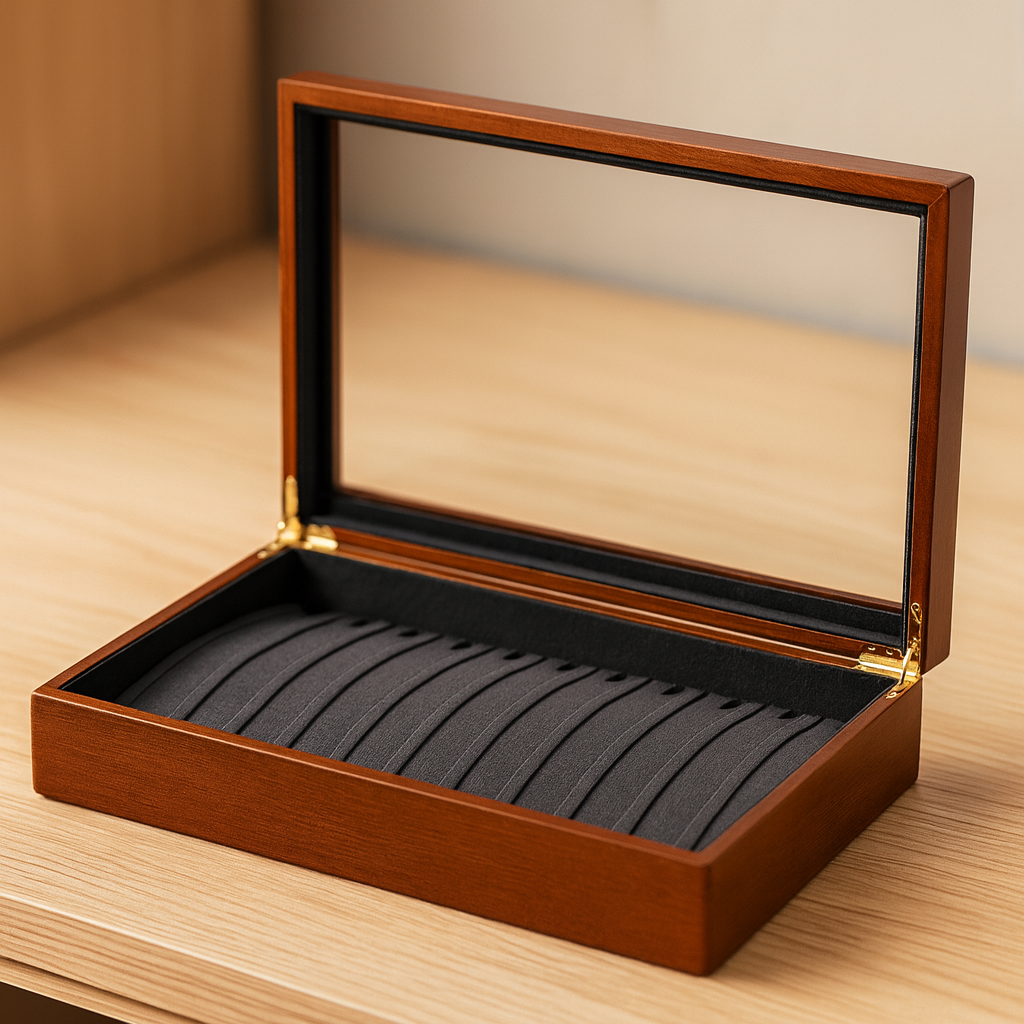 Boîte à Bijoux Bois Vitrine - Rangement Élégant