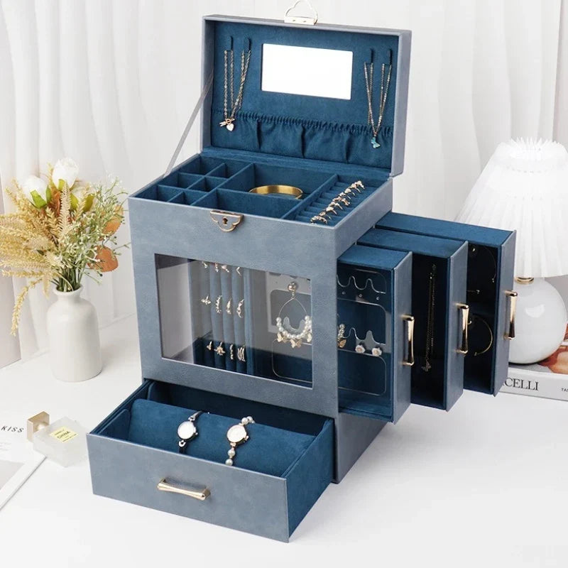 Boîte à Bijoux en Similicuir - Grand Rangement
