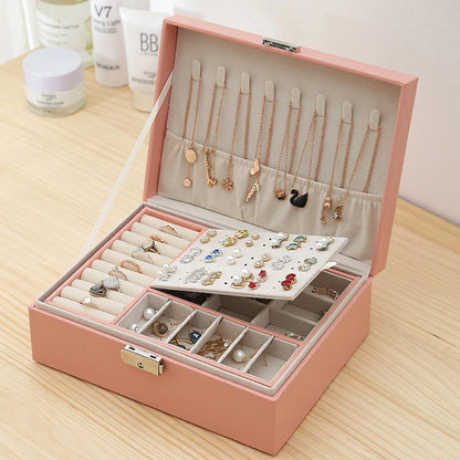 Boîte à Bijoux Cuir - Grand Rangement