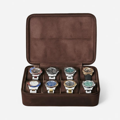 Boîte à Montre Vintage Voyage - 8 Montres