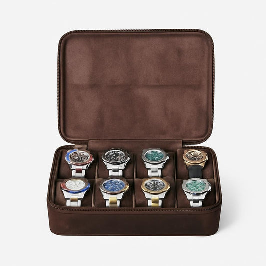 Boîte à Montre Vintage Voyage - 8 Montres