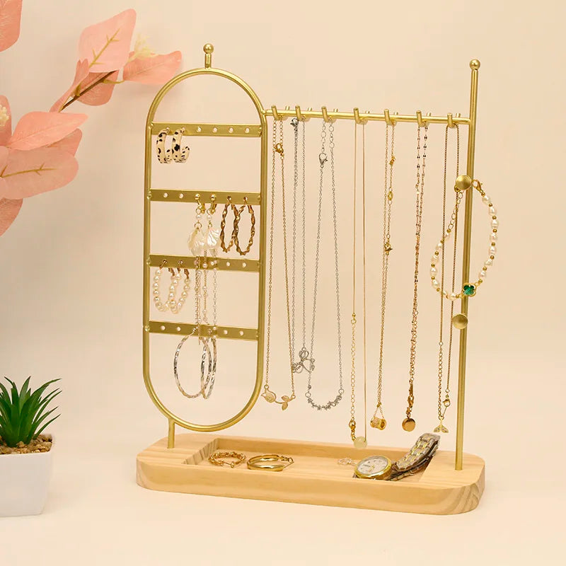 Porte Bijoux Métal Bois - Rangement Colliers
